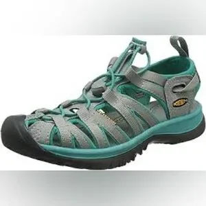 Keen Whisper men’s 9.5 Waterproof Sport Sandals Gray Teal Hiking Water Shoes KEEN whisper Grey Aqua Blue Water Shoes Sport Hiking Sandals  main image 4